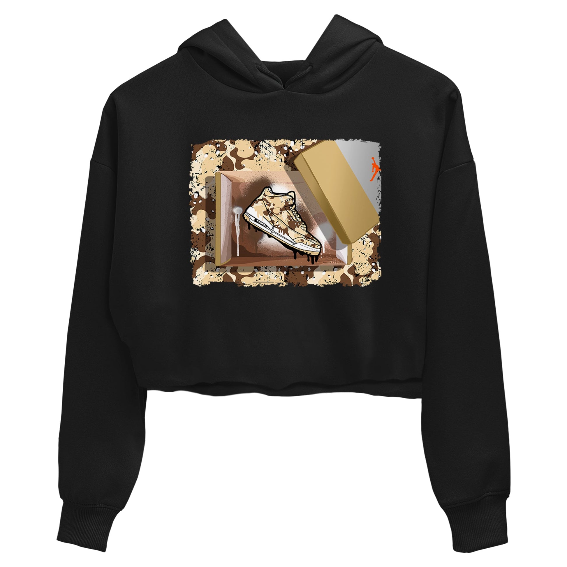 WNBA x Air Jordan 3 “Desert Camo” shirts to match jordans New Kicks sneaker match tees Air Jordan 3 Desert Camo SNRT Sneaker Release Tees Clothing Sneakerhead ShirtsBlack 2 crop tee