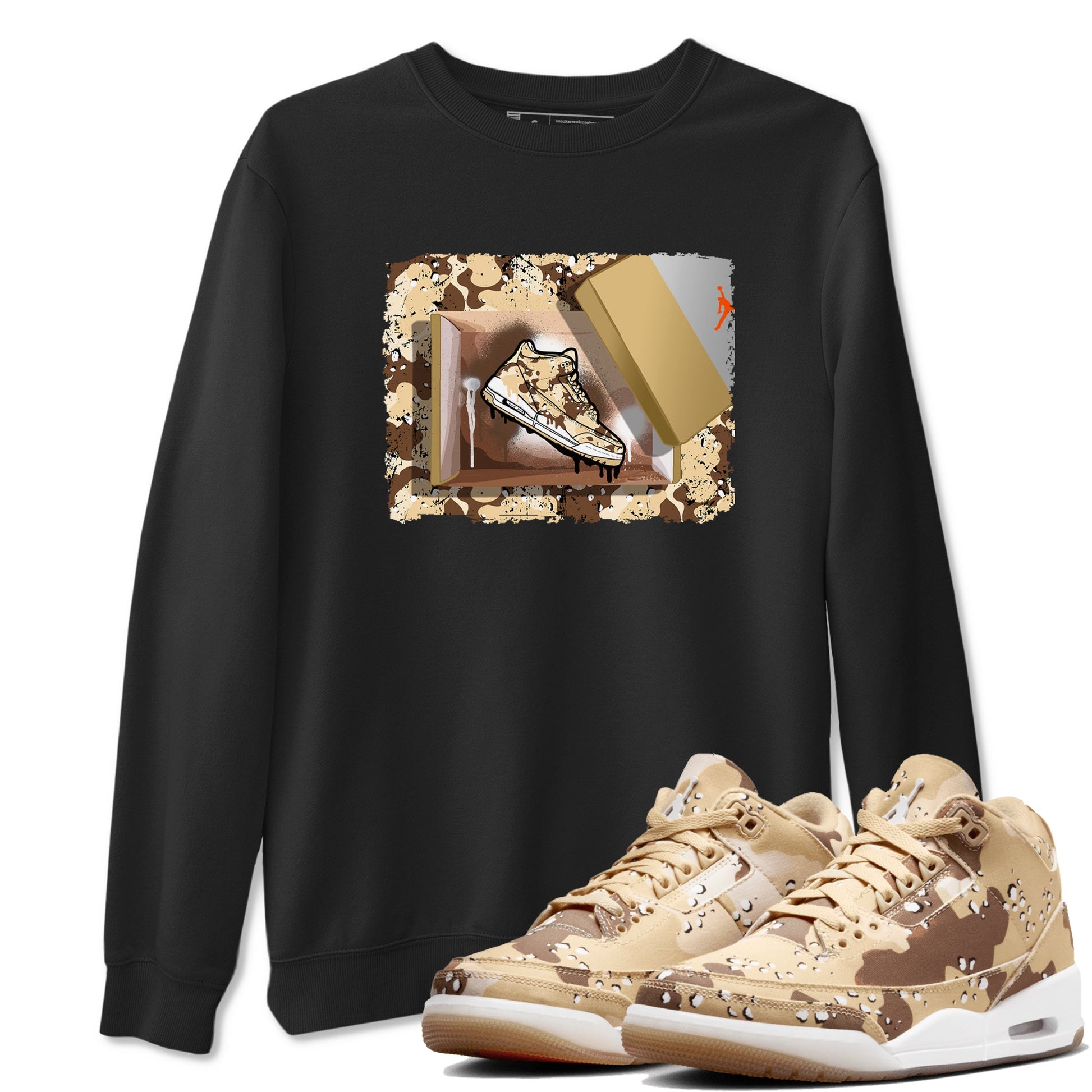 WNBA x Air Jordan 3 “Desert Camo” shirts to match jordans New Kicks sneaker match tees Air Jordan 3 Desert Camo SNRT Sneaker Release Tees Clothing Sneakerhead ShirtsBlack 1 unisex cotton tee