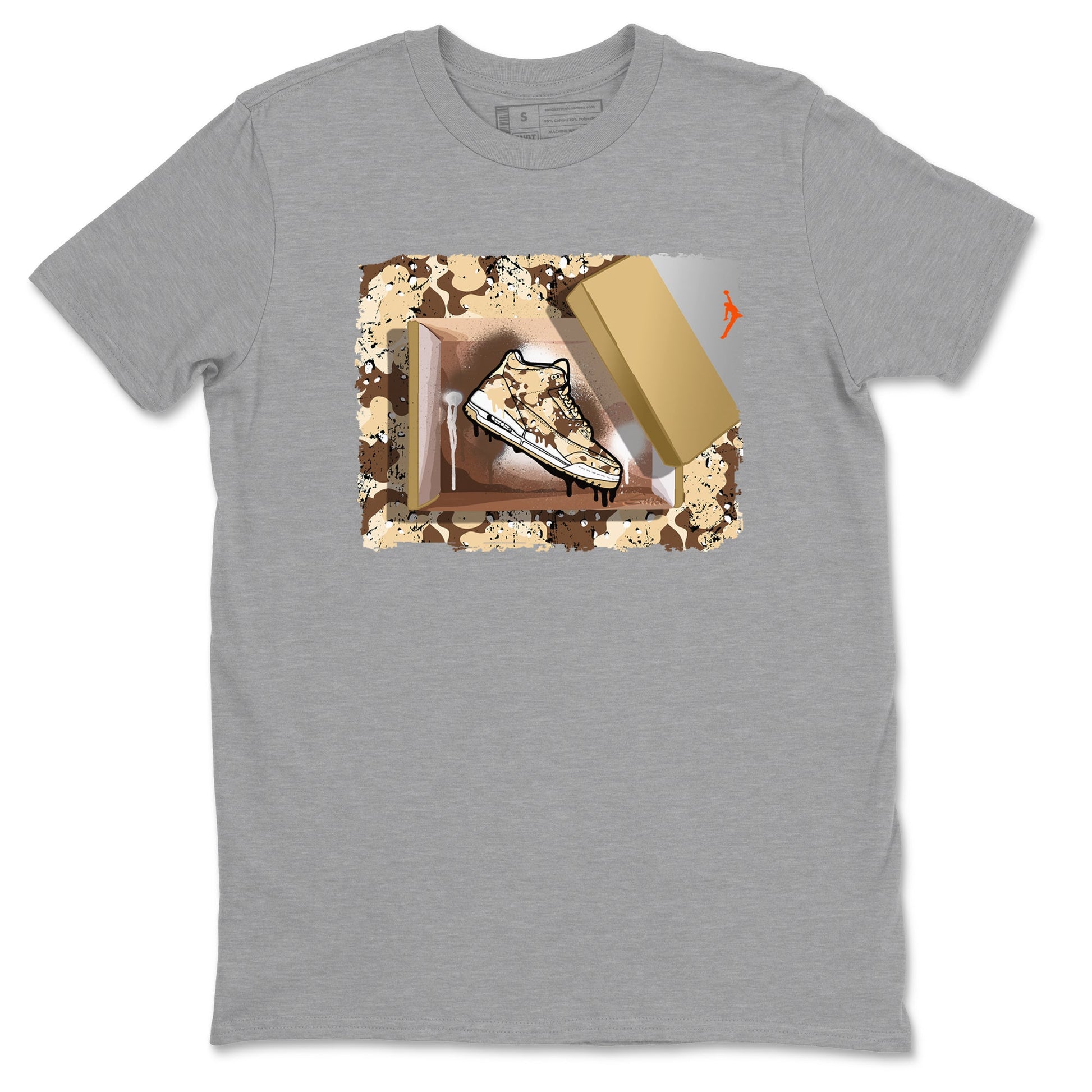 WNBA x Air Jordan 3 “Desert Camo” shirts to match jordans New Kicks sneaker match tees Air Jordan 3 Desert Camo SNRT Sneaker Release Tees Clothing Sneakerhead ShirtsHeather Grey 2 unisex cotton tee
