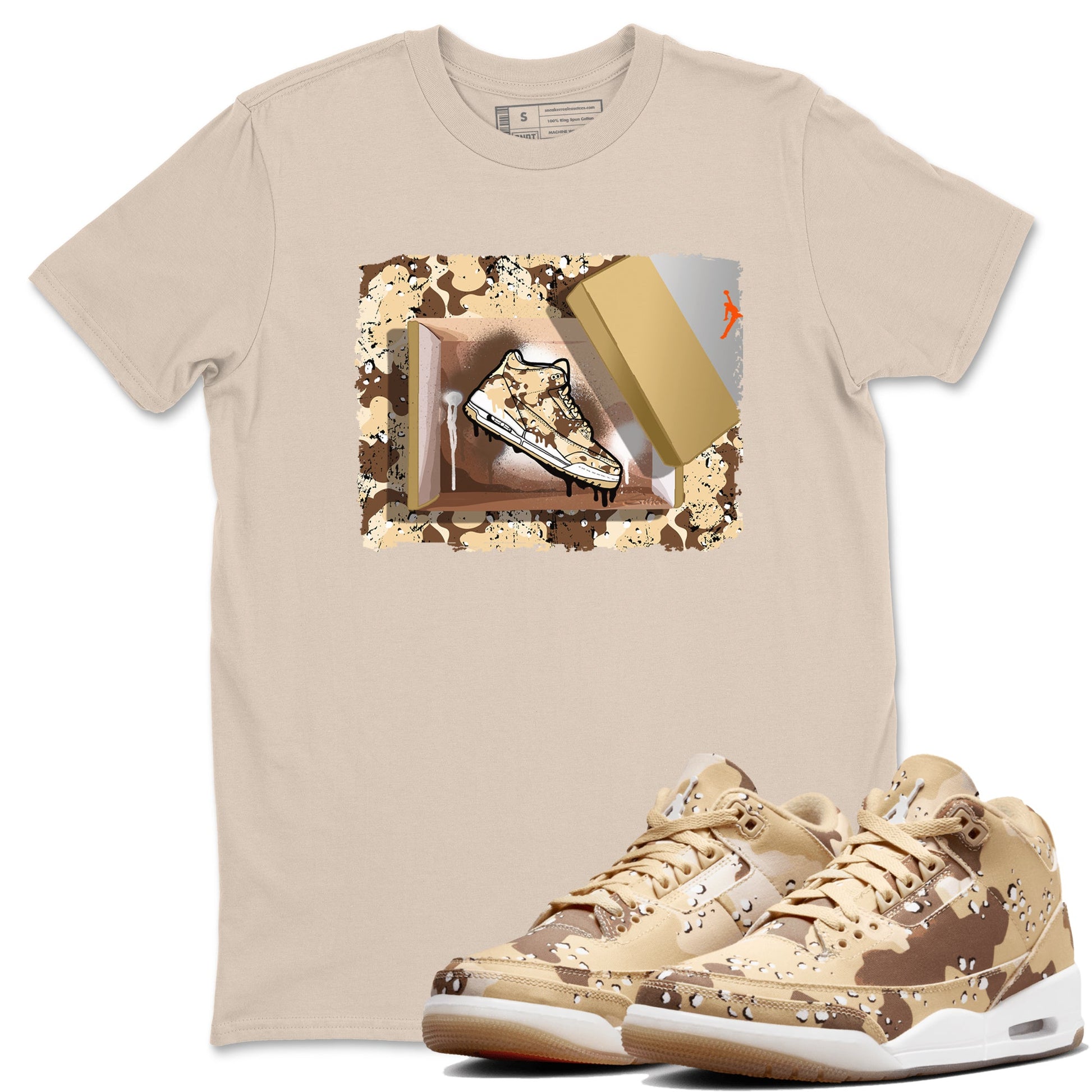 WNBA x Air Jordan 3 “Desert Camo” shirts to match jordans New Kicks sneaker match tees Air Jordan 3 Desert Camo SNRT Sneaker Release Tees Clothing Sneakerhead ShirtsSand 1 unisex cotton tee