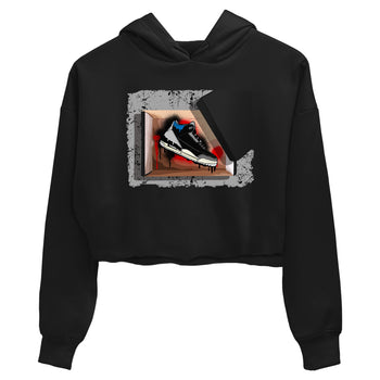New Kicks womens crop tee made to vibe with the Air Jordan 3 Rare Air sneakers — the perfect match in Black 2.