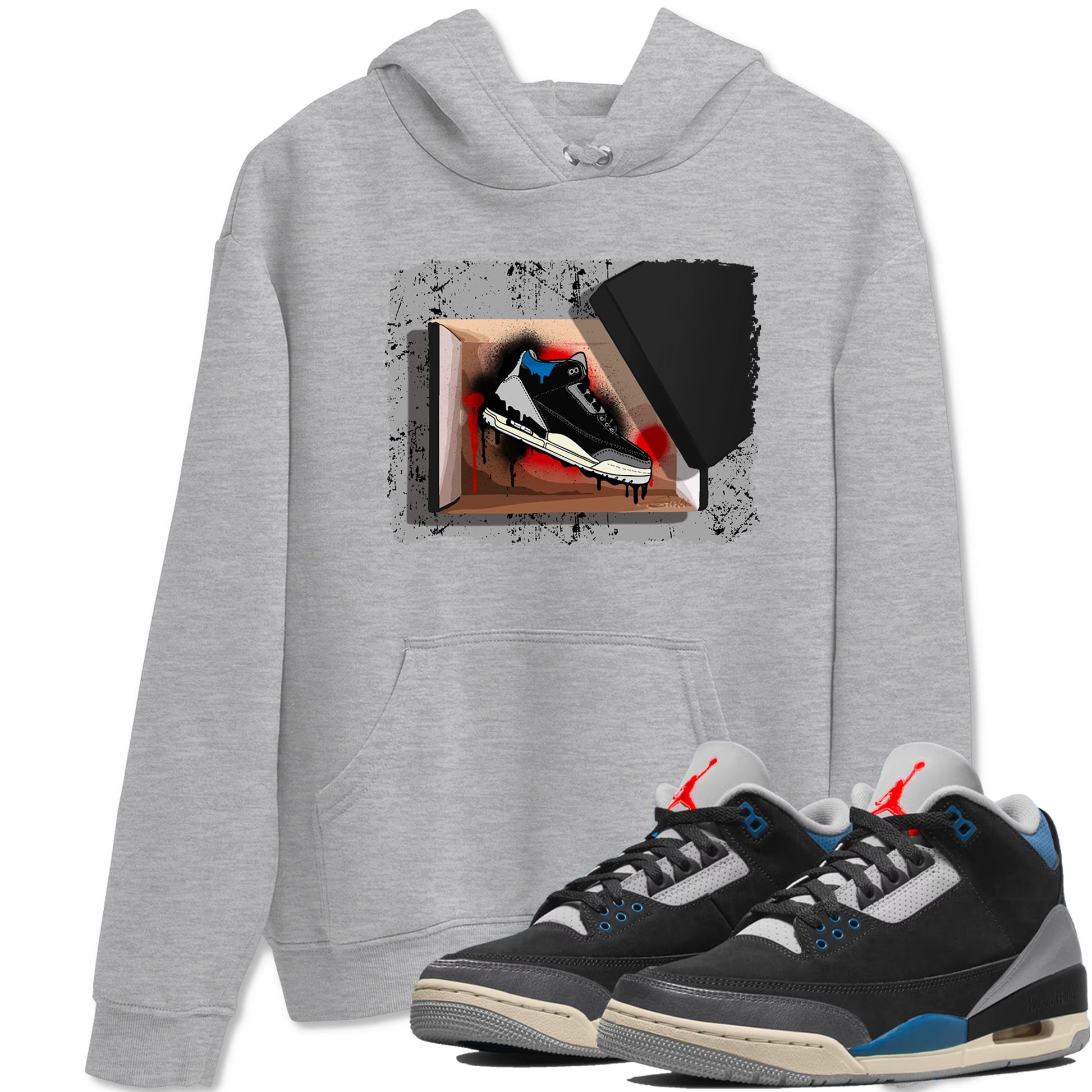 New Kicks sneaker match t-shirt styled to complete your fit with the Air Jordan 3 Rare Air sneakers, shown in Heather Grey 1.