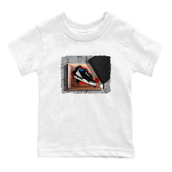 New Kicks baby and kids t-shirt crafted for little sneakerheads to shine with the Air Jordan 3 Rare Air sneakers, displayed in White 2.