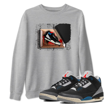 New Kicks sneaker match t-shirt styled to complete your fit with the Air Jordan 3 Rare Air sneakers, shown in Heather Grey 1.