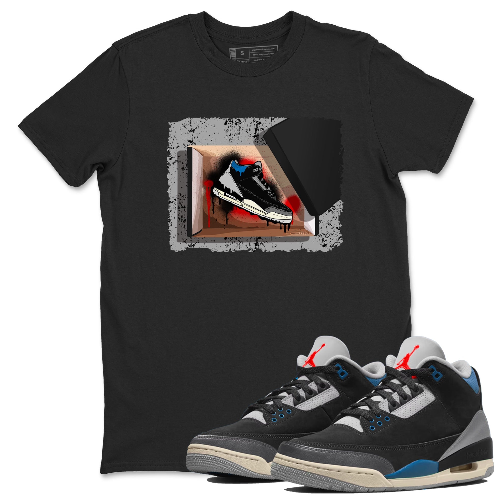 New Kicks sneaker match t-shirt styled to complete your fit with the Air Jordan 3 Rare Air sneakers, shown in Black 1.