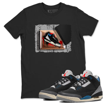 New Kicks sneaker match t-shirt styled to complete your fit with the Air Jordan 3 Rare Air sneakers, shown in Black 1.