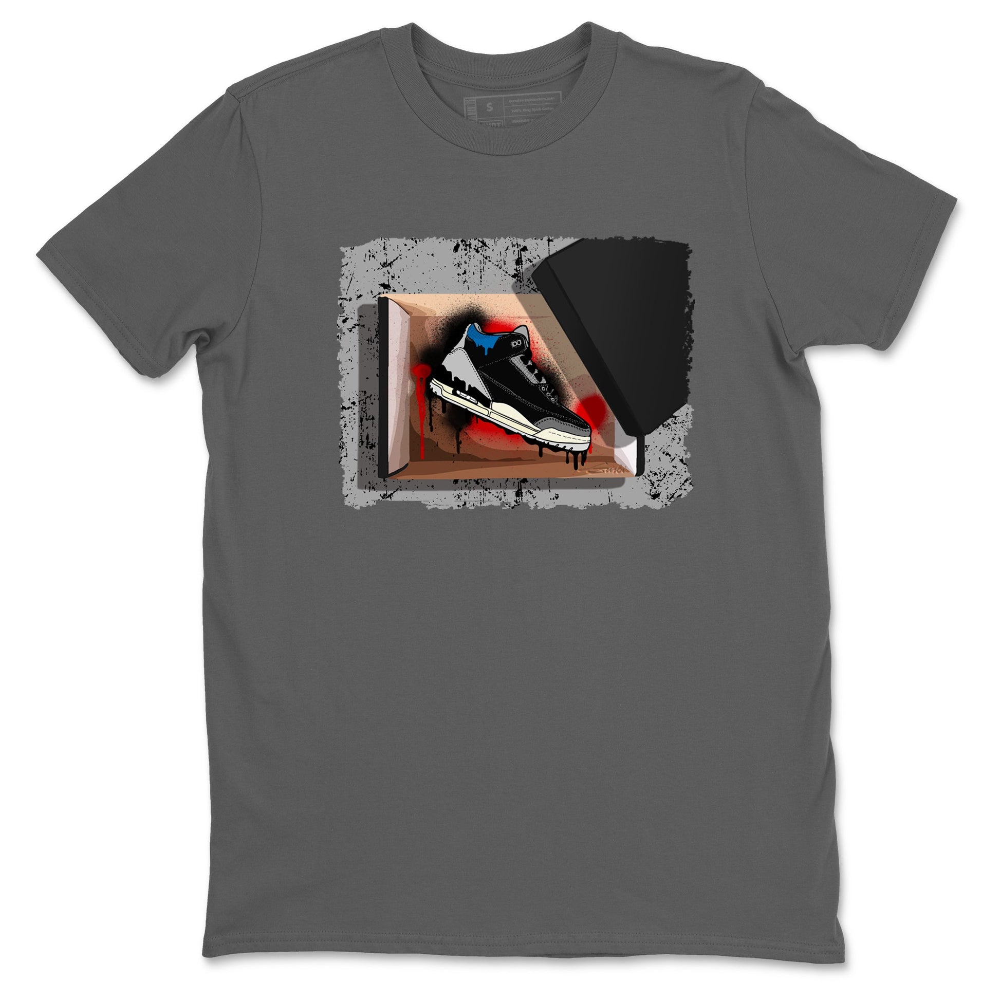 New Kicks sneaker match t-shirt styled to complete your fit with the Air Jordan 3 Rare Air sneakers, shown in Cool Grey 2.