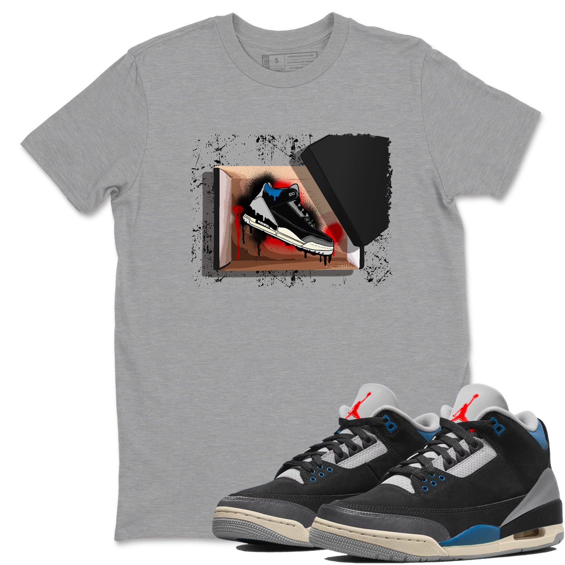New Kicks sneaker match t-shirt styled to complete your fit with the Air Jordan 3 Rare Air sneakers, shown in Heather Grey 1.
