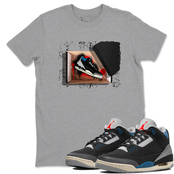 New Kicks sneaker match t-shirt styled to complete your fit with the Air Jordan 3 Rare Air sneakers, shown in Heather Grey 1.
