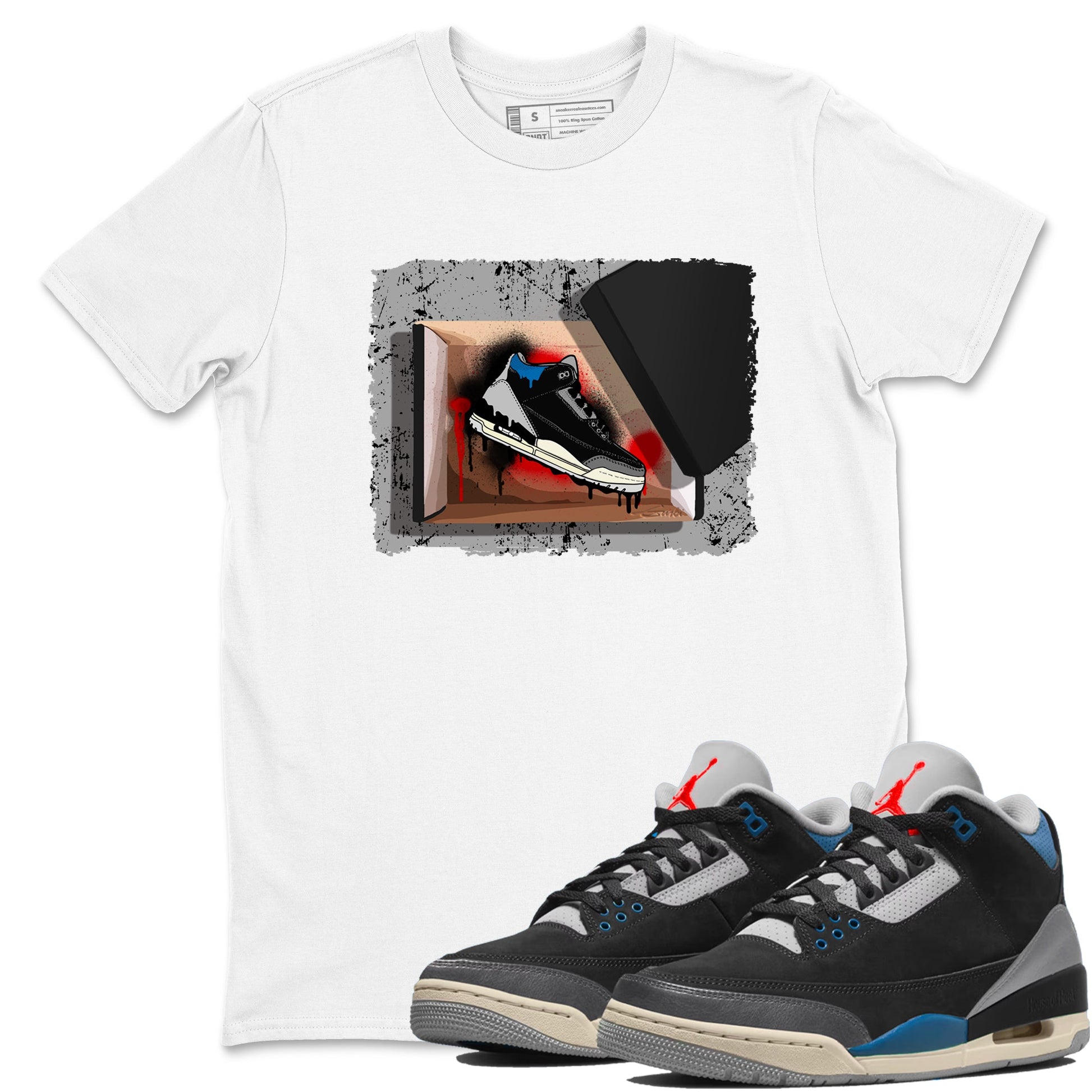 New Kicks sneaker match t-shirt styled to complete your fit with the Air Jordan 3 Rare Air sneakers, shown in White 1.