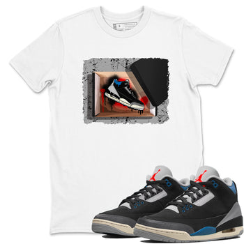 New Kicks sneaker match t-shirt styled to complete your fit with the Air Jordan 3 Rare Air sneakers, shown in White 1.