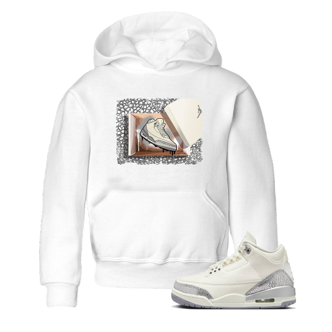 3s WMNS Sail and Cement Grey shirts to match jordans New Kicks graphic tees Air Jordan 3 Sail and Cement Grey match shoes to clothes SNRT Sneaker Tees Youth Baby White 1 tee