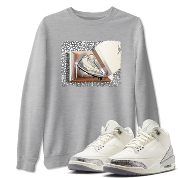 3s WMNS Sail and Cement Grey shirts to match jordans New Kicks graphic tees Air Jordan 3 Sail and Cement Grey match shoes to clothes SNRT Sneaker Tees unisex cotton Heather Grey 1 shirts