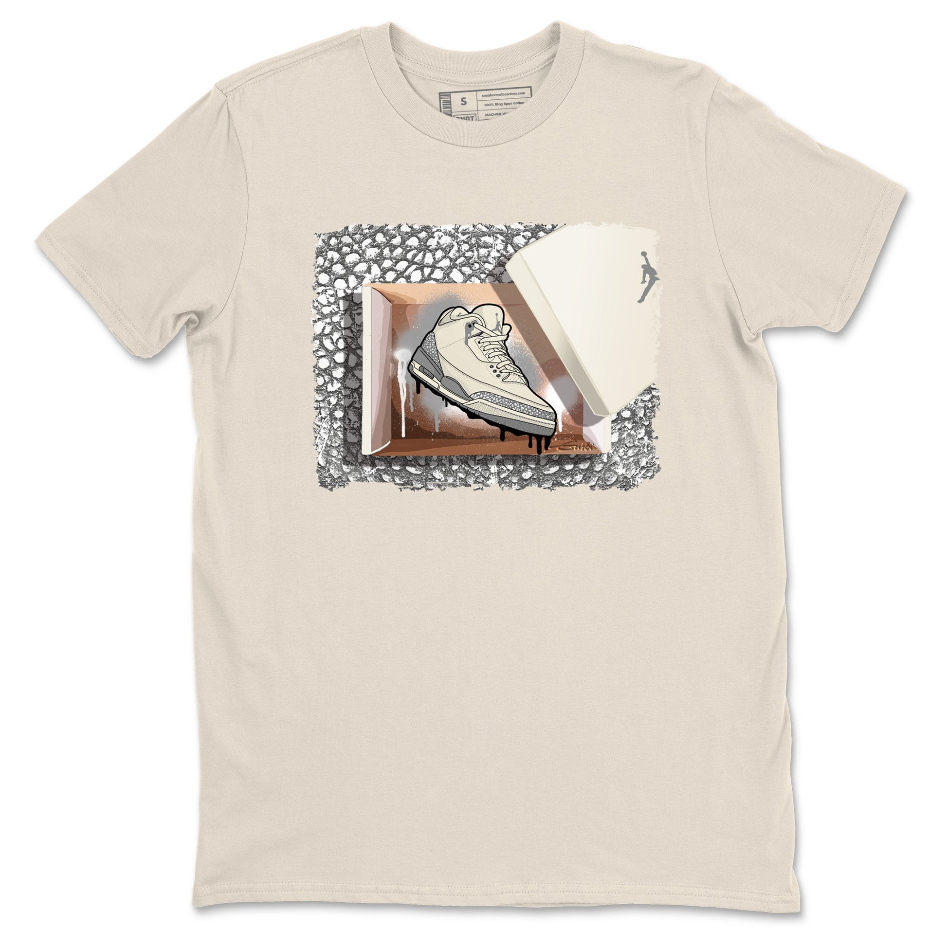 3s WMNS Sail and Cement Grey shirts to match jordans New Kicks graphic tees Air Jordan 3 Sail and Cement Grey match shoes to clothes SNRT Sneaker Tees unisex cotton Natural 2 shirts