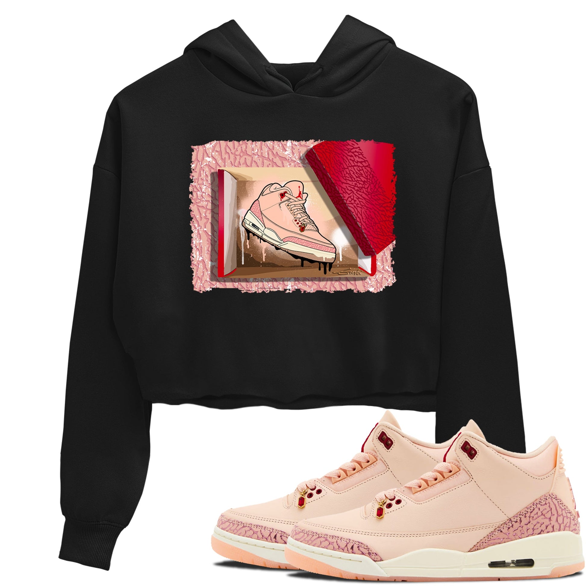 3s Valentines Day shirts to match jordans New Kicks best t shirts to wear with jordans Air Jordan 3 Valentines Day match shoes to clothes SNRT Sneaker Tees unisex cotton Black 1 crop tee