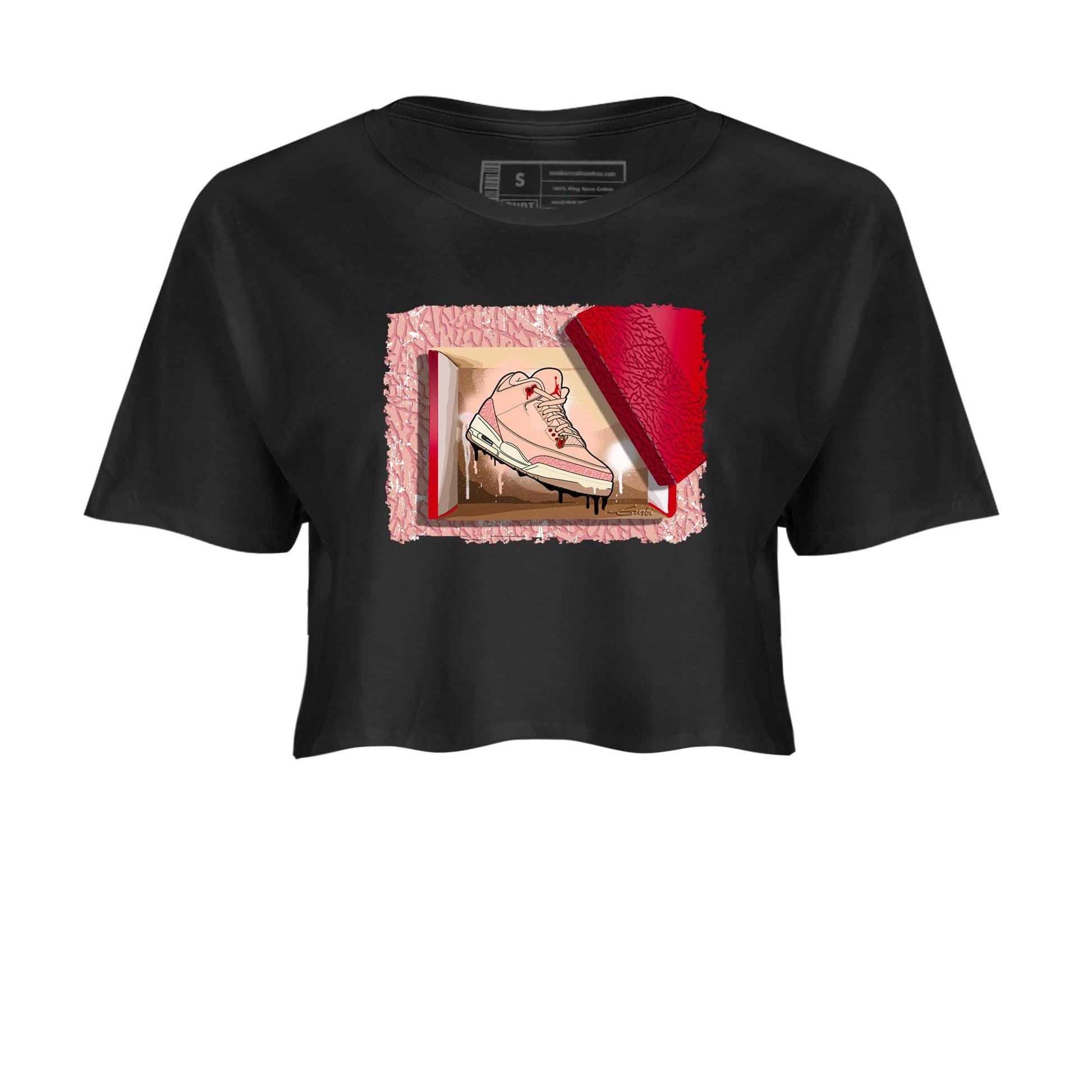 3s Valentines Day shirts to match jordans New Kicks best t shirts to wear with jordans Air Jordan 3 Valentines Day match shoes to clothes SNRT Sneaker Tees unisex cotton Black 2 crop tee