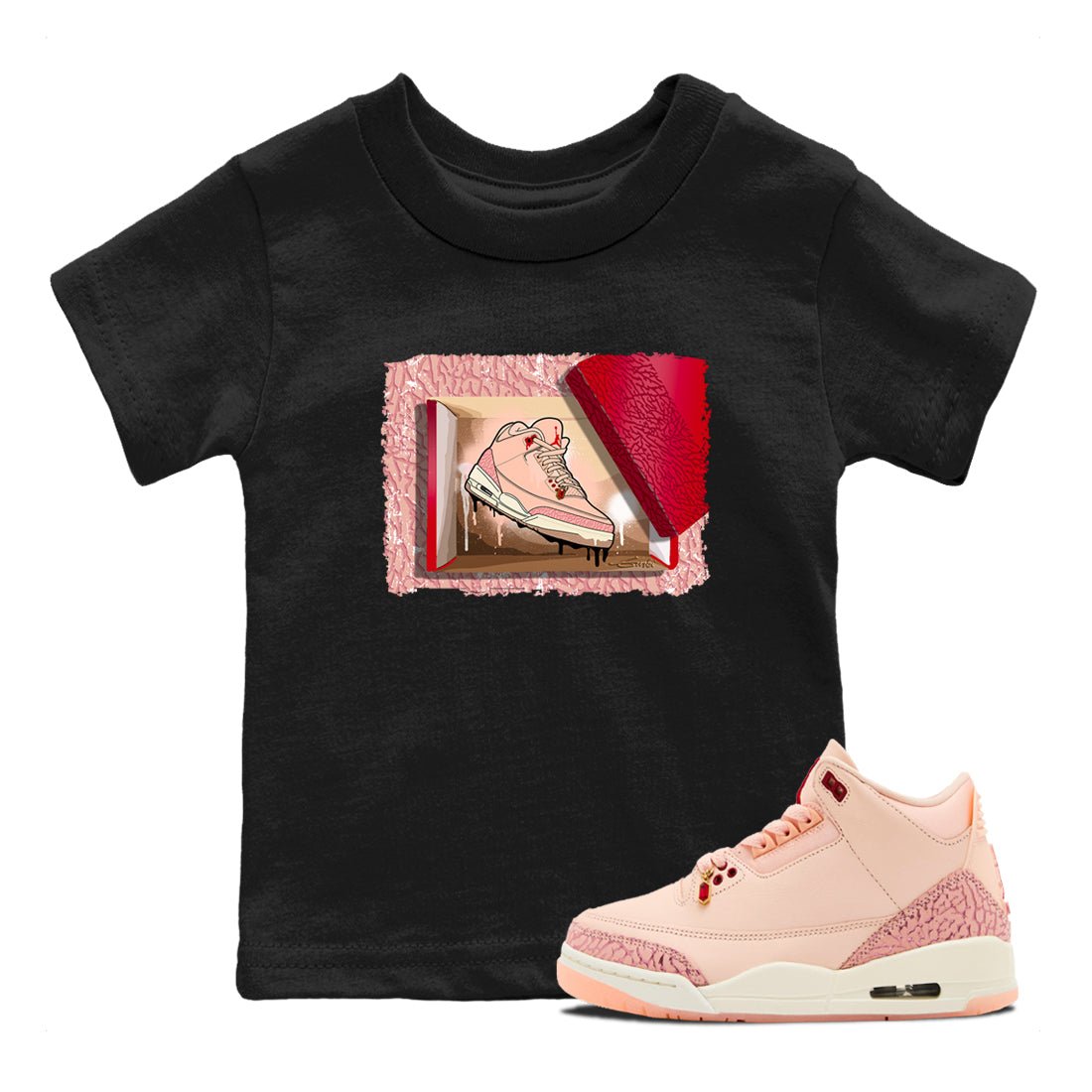 3s Valentines Day shirts to match jordans New Kicks best t shirts to wear with jordans Air Jordan 3 Valentines Day match shoes to clothes SNRT Sneaker Tees Youth Baby Black 1 tee