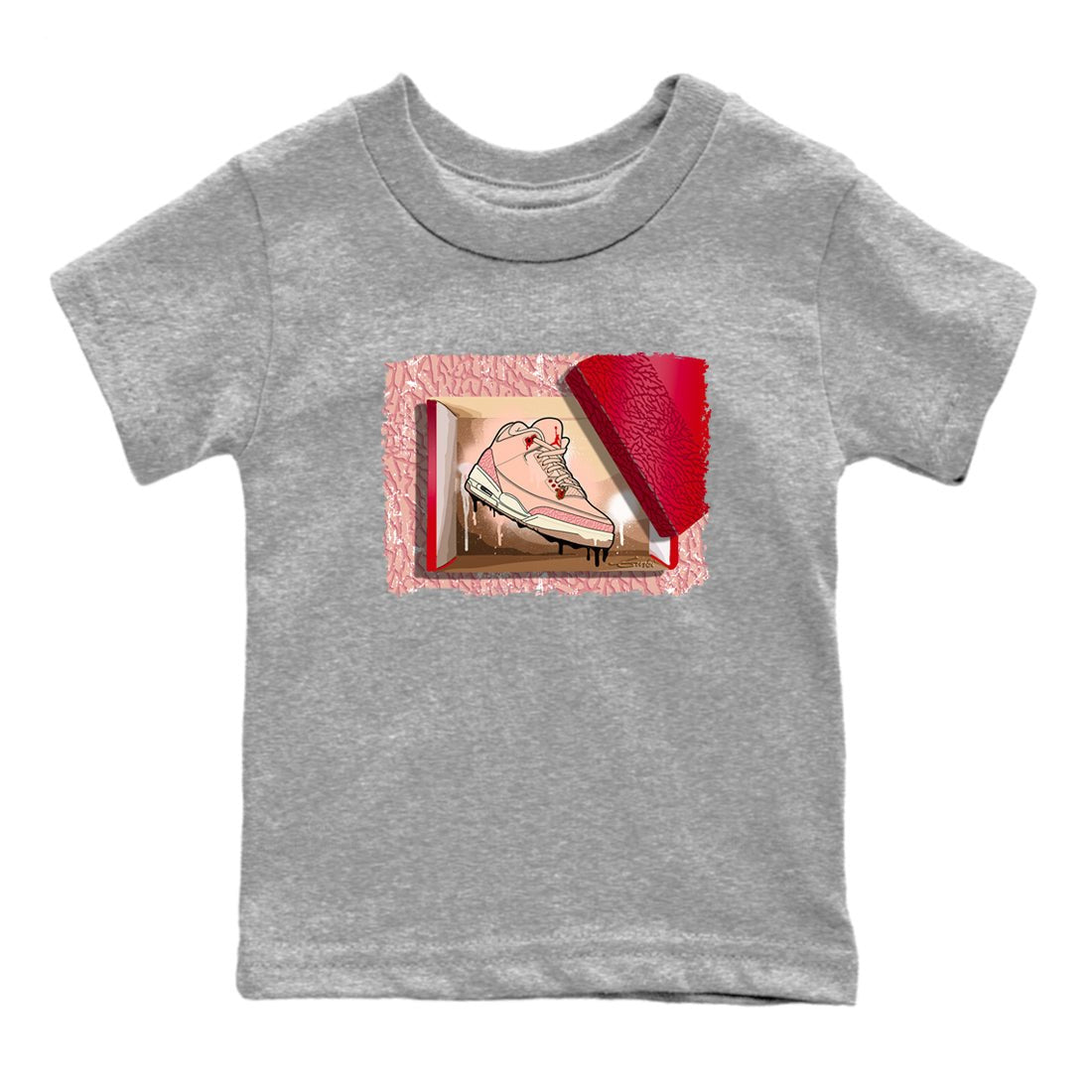 3s Valentines Day shirts to match jordans New Kicks best t shirts to wear with jordans Air Jordan 3 Valentines Day match shoes to clothes SNRT Sneaker Tees Youth Baby Heather Grey 2 tee