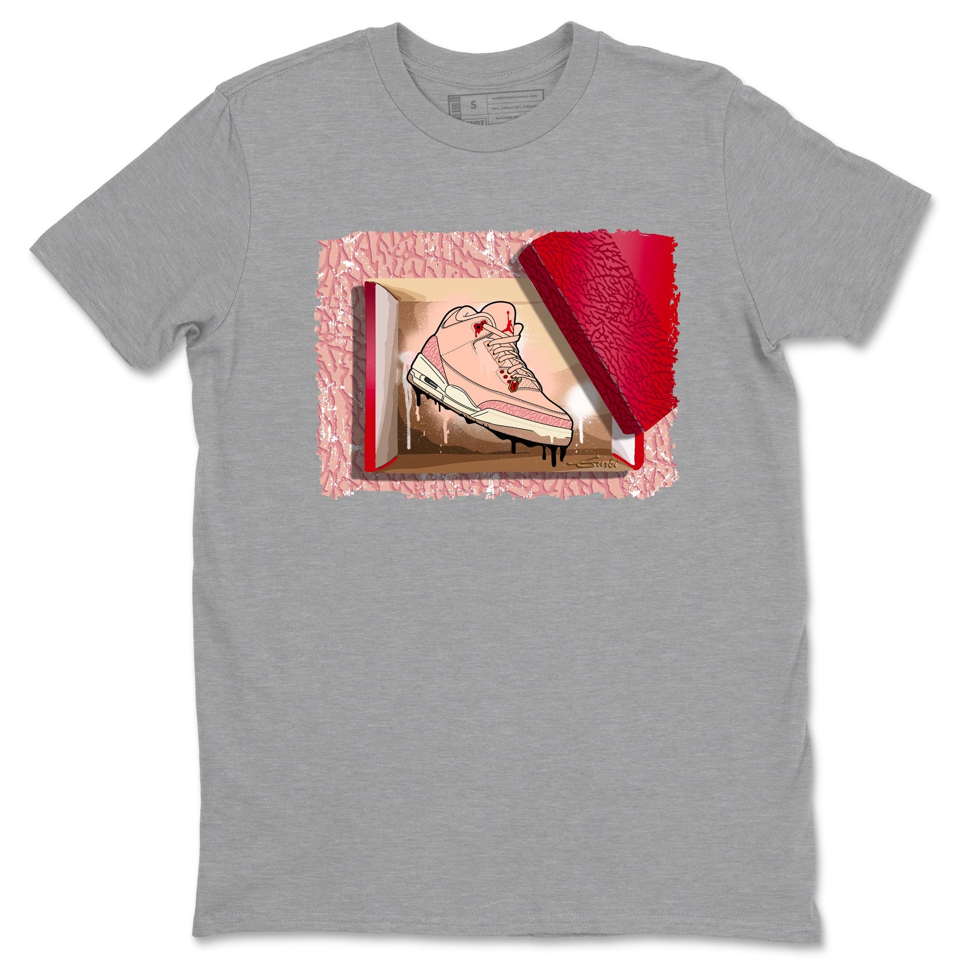 3s Valentines Day shirts to match jordans New Kicks best t shirts to wear with jordans Air Jordan 3 Valentines Day match shoes to clothes SNRT Sneaker Tees unisex cotton Heather Grey 2 shirts