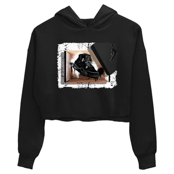Sneaker match tees – Sneaker Tees To Match Air Jordan 4 Black Cat Shoes – New Kicks Crop T-Shirt Black 2