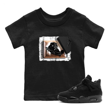 Sneaker match tees – Sneaker Tees To Match Air Jordan 4 Black Cat Shoes – New Kicks Kids T-Shirt Black 1