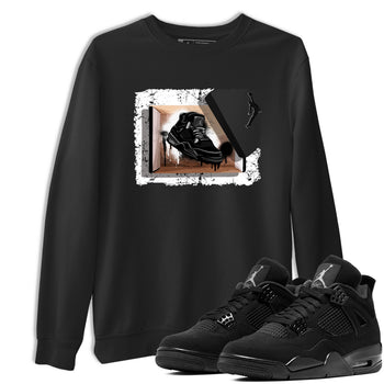 Sneaker match tees – Sneaker Tees To Match Air Jordan 4 Black Cat Shoes – New Kicks Tee Black 1