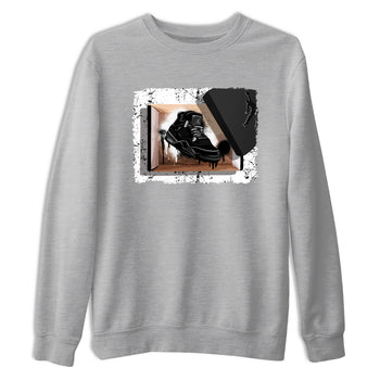 Sneaker match tees – Sneaker Tees To Match Air Jordan 4 Black Cat Shoes – New Kicks Tee Heather Grey 2