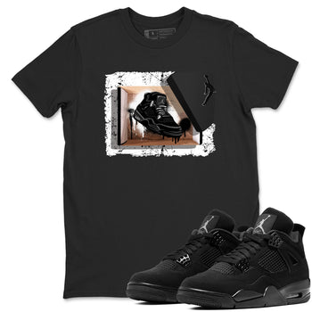 Sneaker match tees – Sneaker Tees To Match Air Jordan 4 Black Cat Shoes – New Kicks Tee Black 1