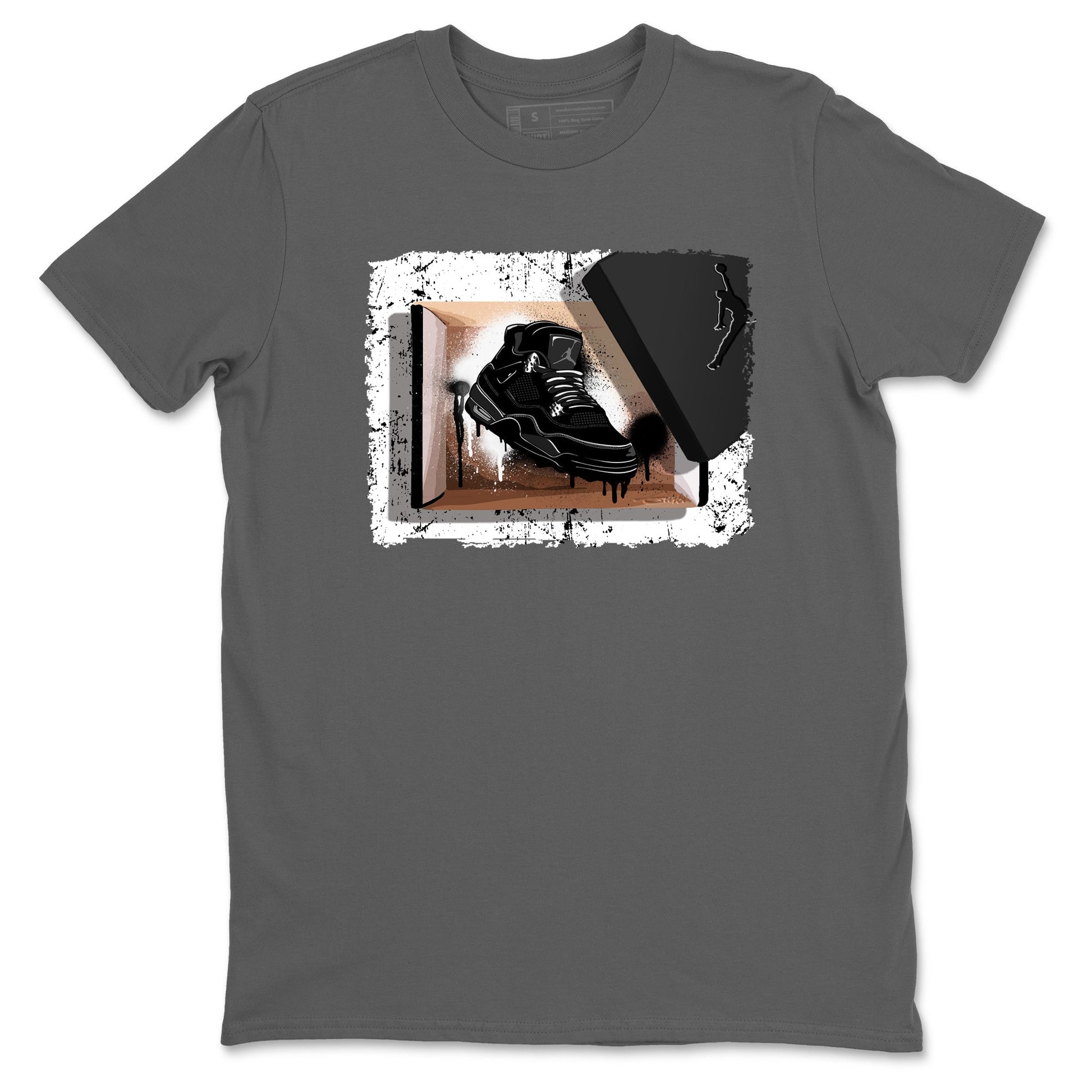 Sneaker match tees – Sneaker Tees To Match Air Jordan 4 Black Cat Shoes – New Kicks Tee Cool Grey 2