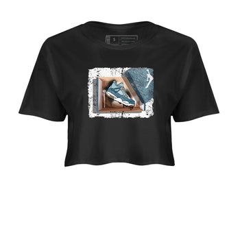 Sneaker match tees – Sneaker Tees To Match 4s Worn Blue Air Jordan 4 Denim Shoes – New Kicks Crop T-Shirt Black 2