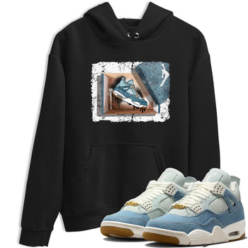 Sneaker match tees – Sneaker Tees To Match 4s Worn Blue Air Jordan 4 Denim Shoes – New Kicks Tee Black 1