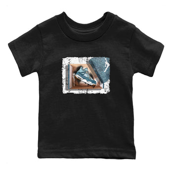 Sneaker match tees – Sneaker Tees To Match 4s Worn Blue Air Jordan 4 Denim Shoes – New Kicks Kids T-Shirt Black 2