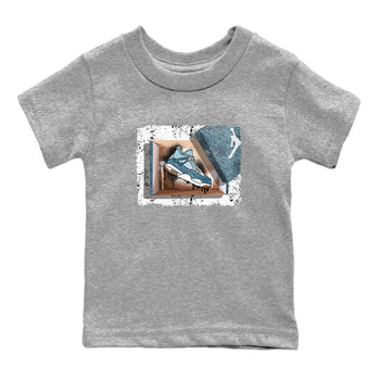Sneaker match tees – Sneaker Tees To Match 4s Worn Blue Air Jordan 4 Denim Shoes – New Kicks Kids T-Shirt Heather Grey 2