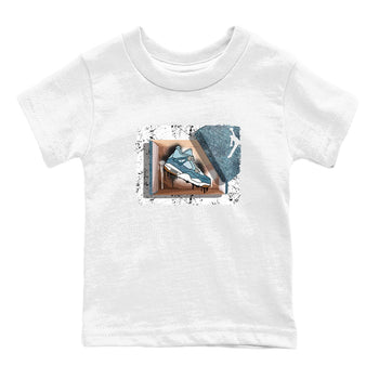 Sneaker match tees – Sneaker Tees To Match 4s Worn Blue Air Jordan 4 Denim Shoes – New Kicks Kids T-Shirt White 2