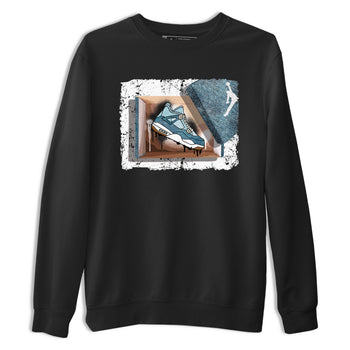 Sneaker match tees – Sneaker Tees To Match 4s Worn Blue Air Jordan 4 Denim Shoes – New Kicks Tee Black 2