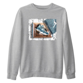 Sneaker match tees – Sneaker Tees To Match 4s Worn Blue Air Jordan 4 Denim Shoes – New Kicks Tee Heather Grey 2