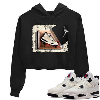 Sneaker match tees – Sneaker Tees To Match Air Jordan 4 Flight Club Shoes – New Kicks Crop T-Shirt Black 1