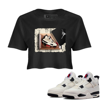 Sneaker match tees – Sneaker Tees To Match Air Jordan 4 Flight Club Shoes – New Kicks Crop T-Shirt Black 1