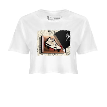 Sneaker match tees – Sneaker Tees To Match Air Jordan 4 Flight Club Shoes – New Kicks Crop T-Shirt White 2