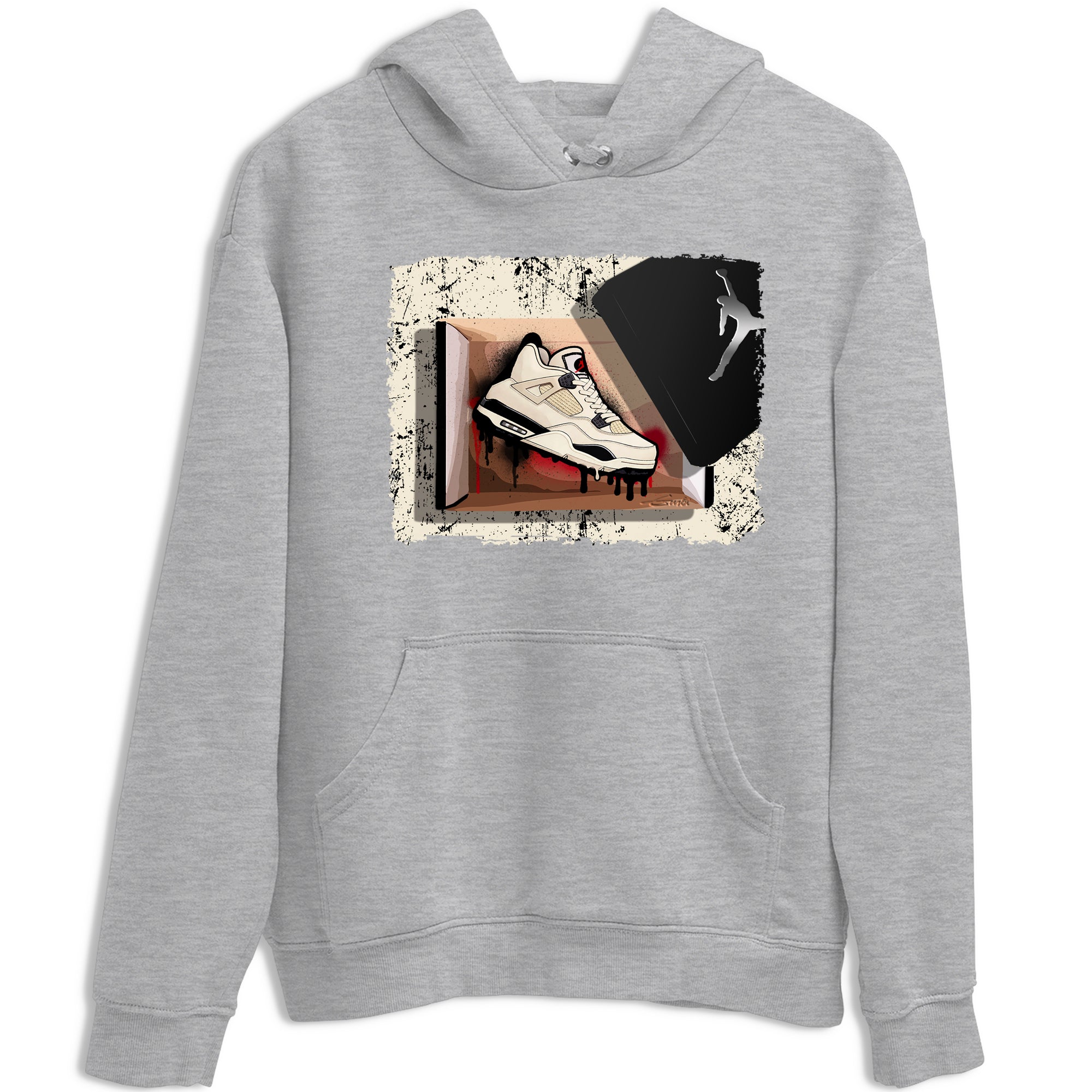 Sneaker match tees – Sneaker Tees To Match Air Jordan 4 Flight Club Shoes – New Kicks Tee Heather Grey 2