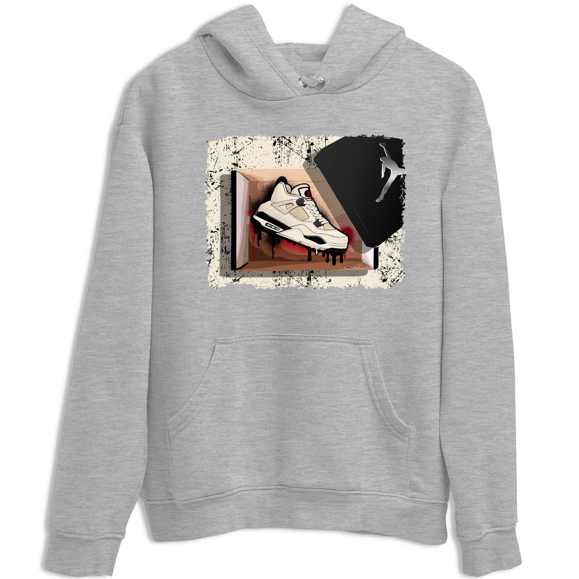 Sneaker match tees – Sneaker Tees To Match Air Jordan 4 Flight Club Shoes – New Kicks Tee Heather Grey 2