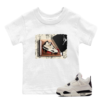 Sneaker match tees – Sneaker Tees To Match Air Jordan 4 Flight Club Shoes – New Kicks Kids T-Shirt White 1