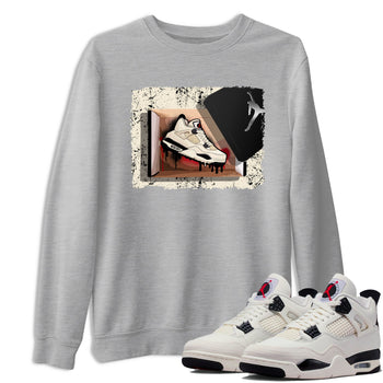 Sneaker match tees – Sneaker Tees To Match Air Jordan 4 Flight Club Shoes – New Kicks Tee Heather Grey 1