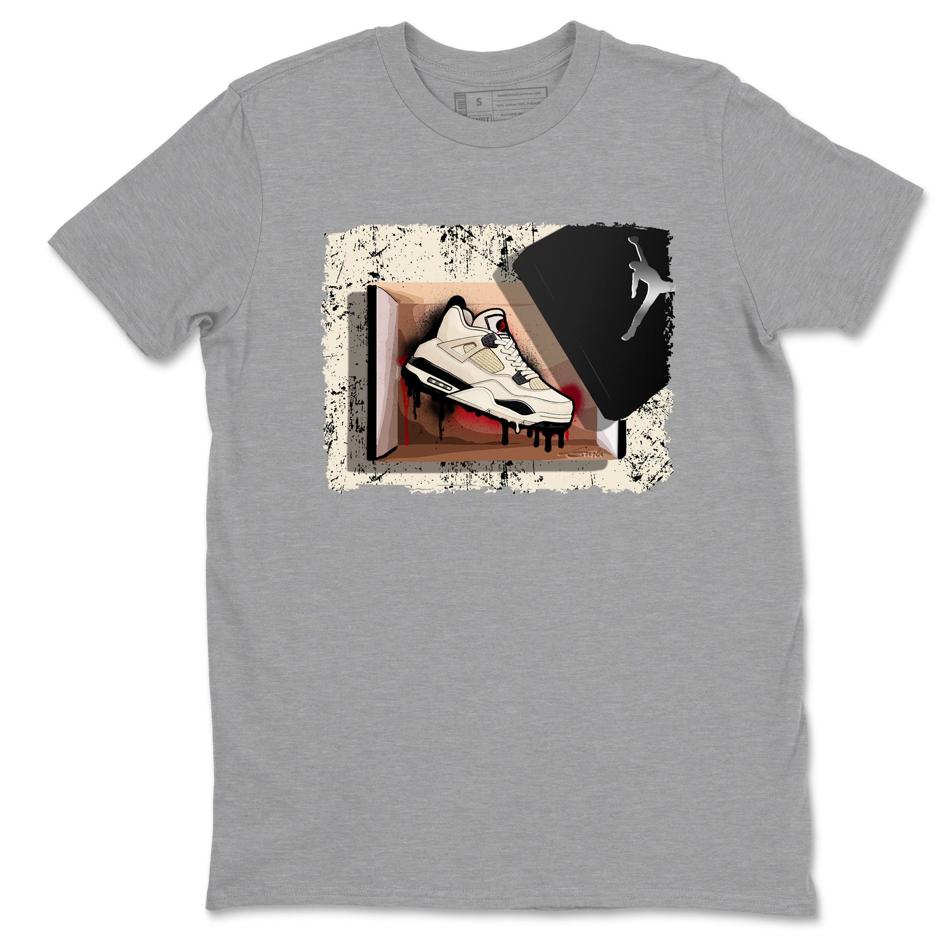 Sneaker match tees – Sneaker Tees To Match Air Jordan 4 Flight Club Shoes – New Kicks Tee Heather Grey 2
