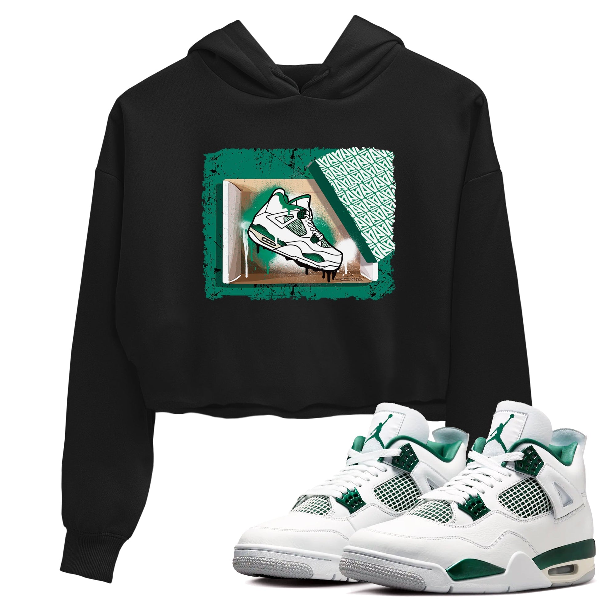 4s Oxidized Green shirts to match jordans New Kicks sneaker match tees Air Jordan 4 Oxidized Green SNRT Sneaker Tees streetwear brand Black 1 crop tee