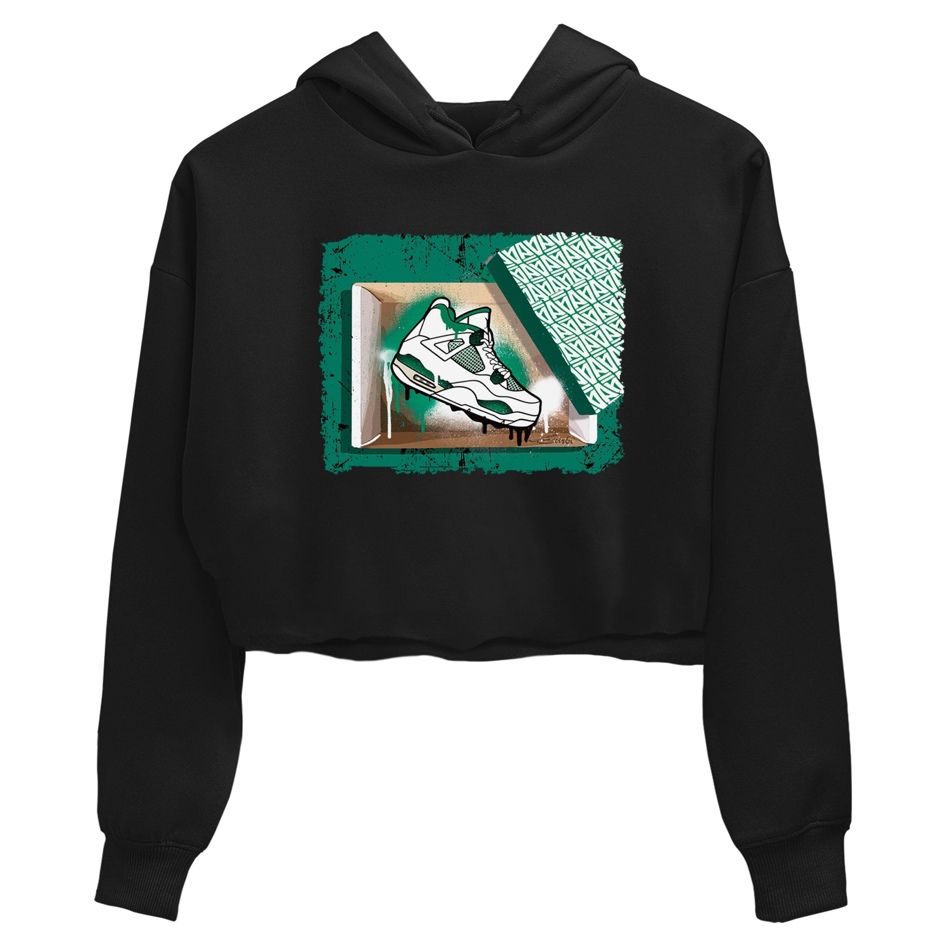 4s Oxidized Green shirts to match jordans New Kicks sneaker match tees Air Jordan 4 Oxidized Green SNRT Sneaker Tees streetwear brand Black 2 crop tee