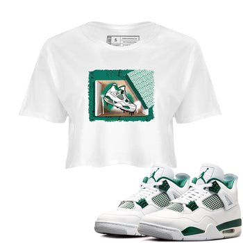 4s Oxidized Green shirts to match jordans New Kicks sneaker match tees Air Jordan 4 Oxidized Green SNRT Sneaker Tees streetwear brand White 1 crop tee