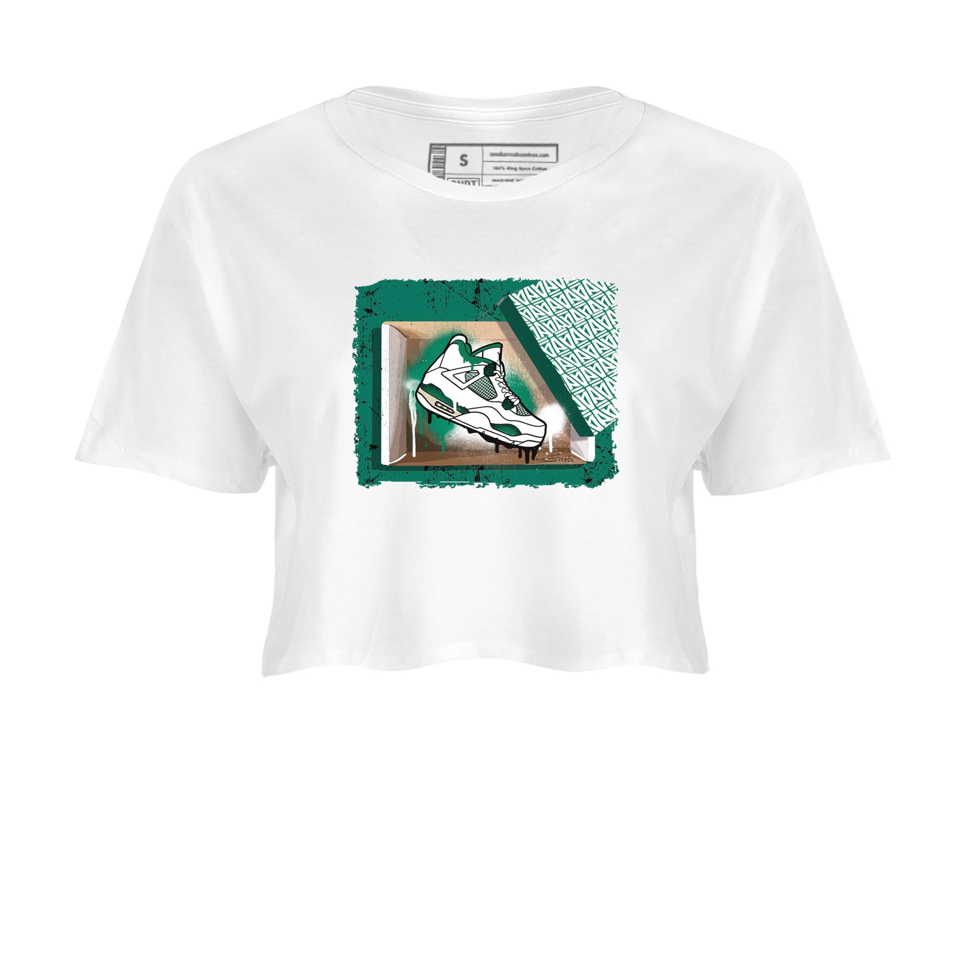 4s Oxidized Green shirts to match jordans New Kicks sneaker match tees Air Jordan 4 Oxidized Green SNRT Sneaker Tees streetwear brand White 2 crop tee