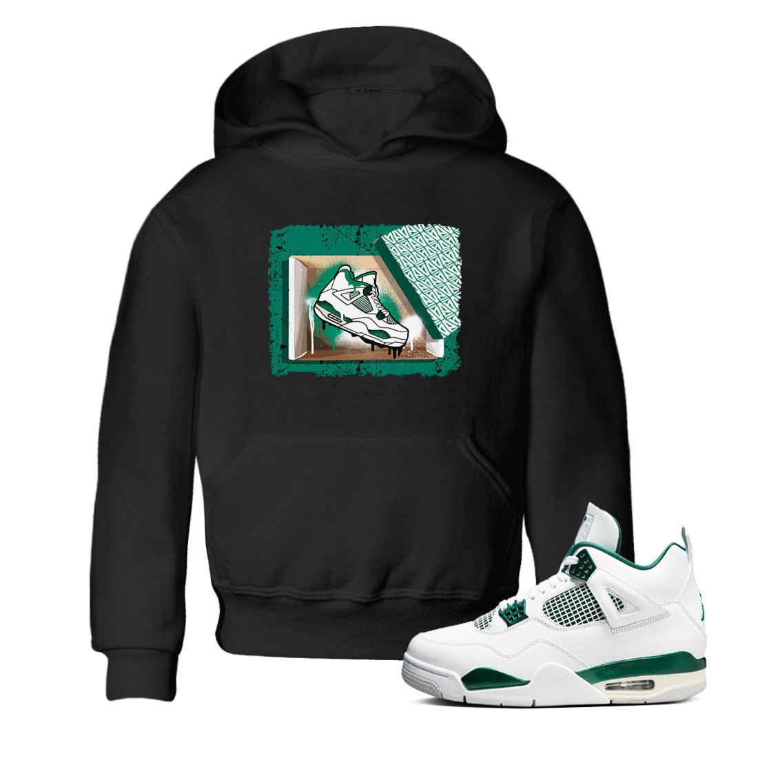 4s Oxidized Green shirts to match jordans New Kicks sneaker match tees Air Jordan 4 Oxidized Green SNRT Sneaker Tees streetwear brand Baby and Youth Black 1 cotton tee