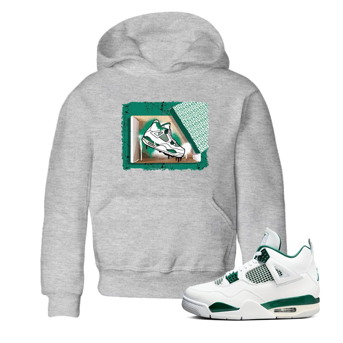 4s Oxidized Green shirts to match jordans New Kicks sneaker match tees Air Jordan 4 Oxidized Green SNRT Sneaker Tees streetwear brand Baby and Youth Heather Grey 1 cotton tee